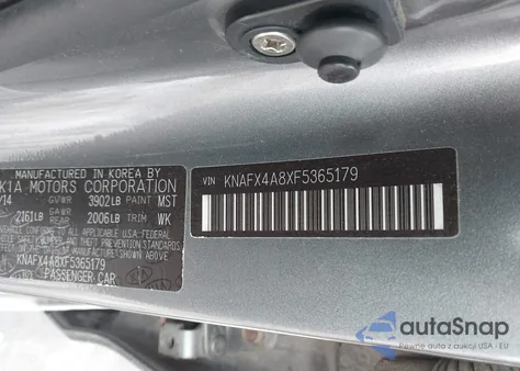 2015 Kia Forte Ex из США, поврежденный, VIN KNAFX4A8XF5365179